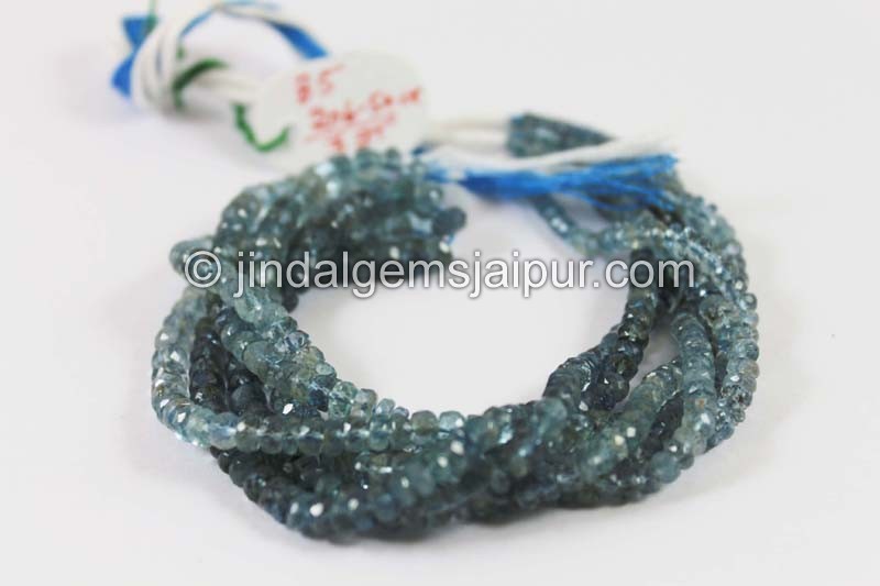 Moss Aquamarine Faceted Roundelle Beads